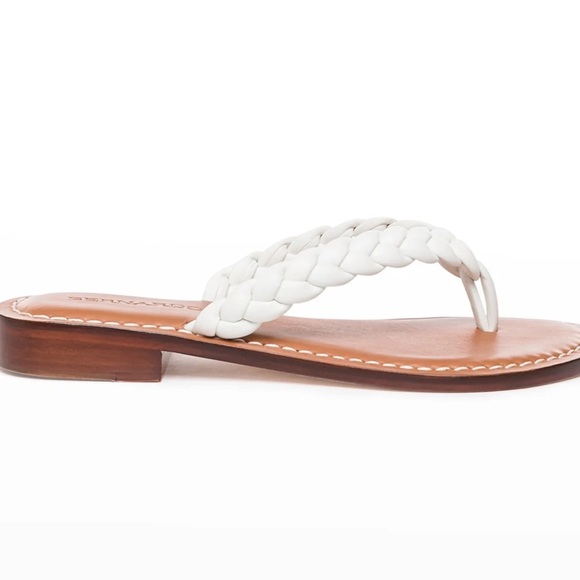 Bernardo Theo thong salads braided brown and white size 7.5 leather - Picture 2 of 8